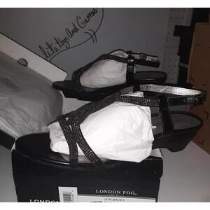 WOMENS London Fog LFW-MACEY Black FAB/STONES DRESS SHOE, Size 8 M,NEW Trl8